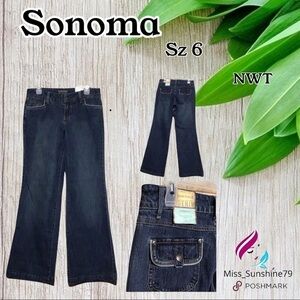 Sonoma NWT -Sz 6 - comfy jeans - wide legs - business casual - work chic